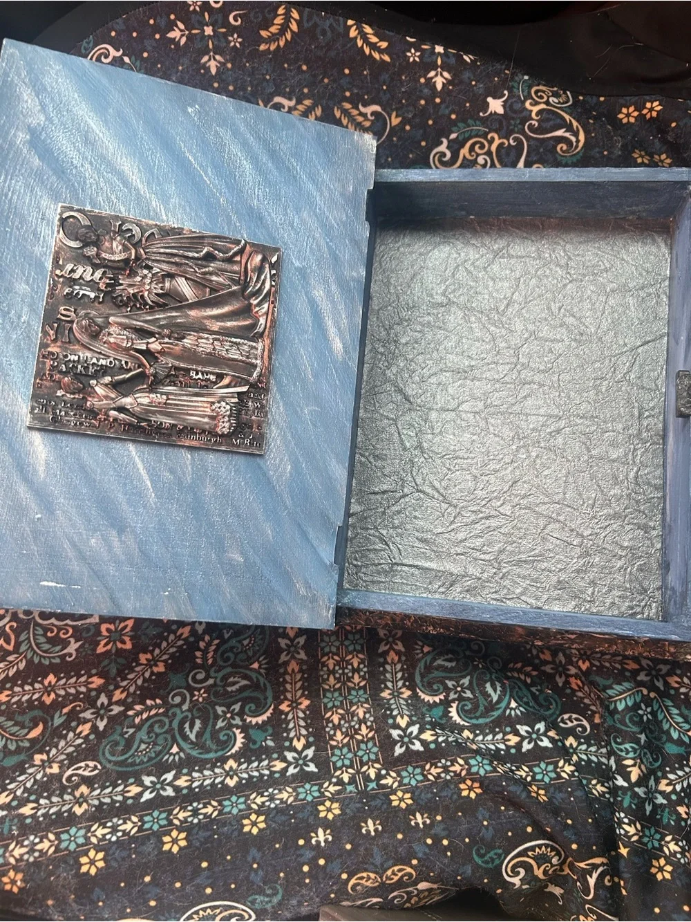 Decorative Faux Book - Silver and Blue Home Accent